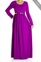 Magenta Milk Silk Maxi Dress with Pockets Short Length Kabayare