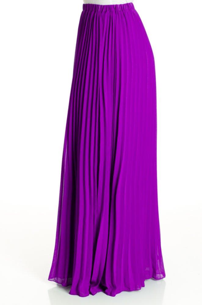 Magenta pleated Maxi Skirt Kabayare