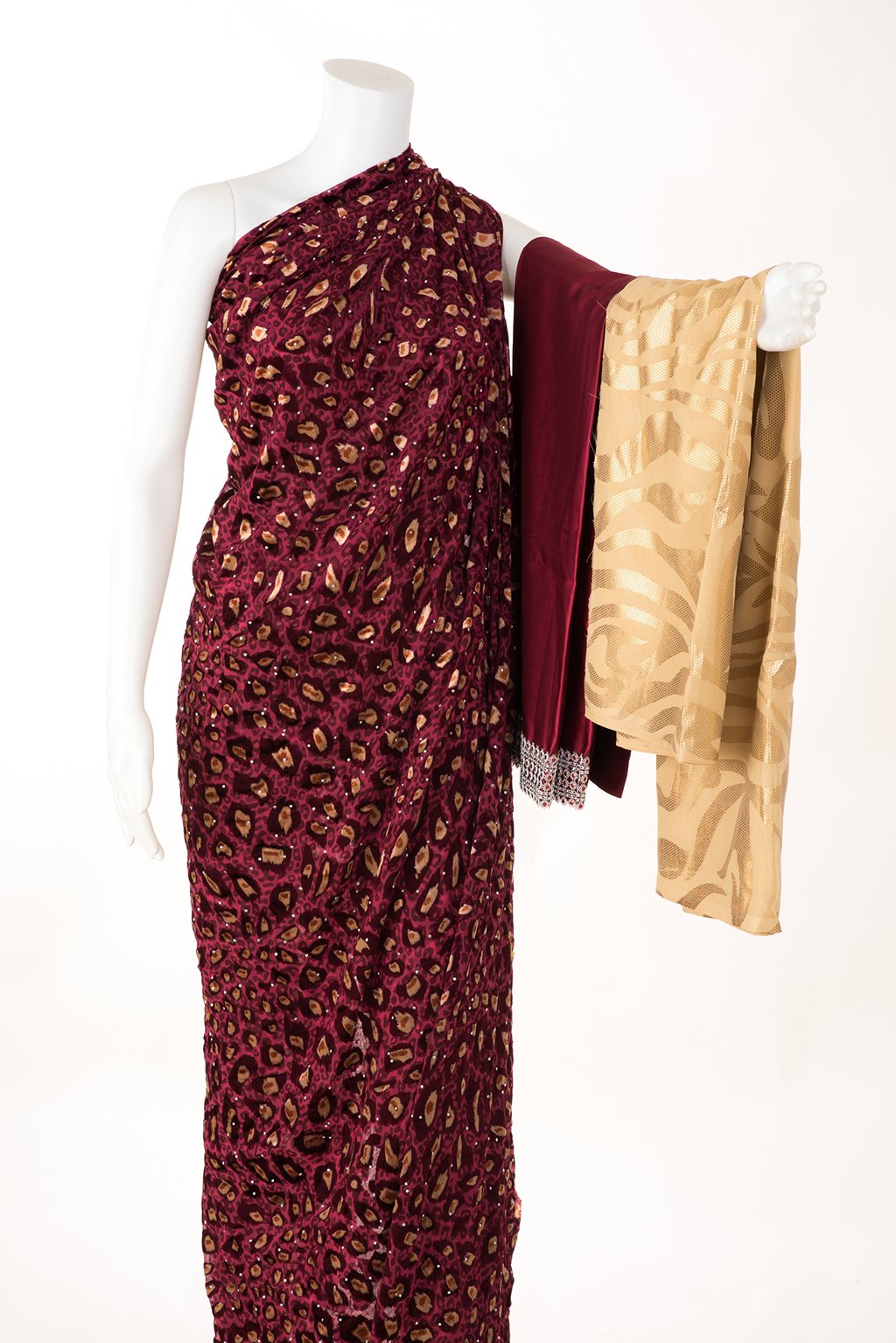 Maroon Animal Print Maqbal Dirac Kabayare