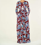 Maroon Azhaar Textured Print Dress Kabayare