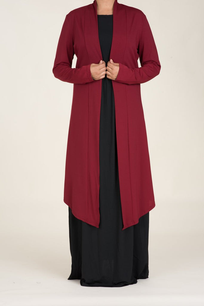 Maroon Maxi Cardigan 2 Kabayare