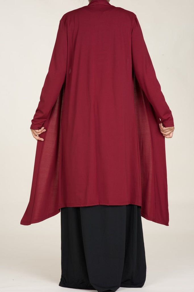 Maroon Maxi Cardigan 2 Kabayare