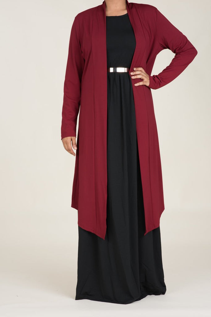 Maroon Maxi Cardigan 2 Kabayare