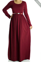 Maroon Milk Silk Maxi Dress  (Short) Kabayare