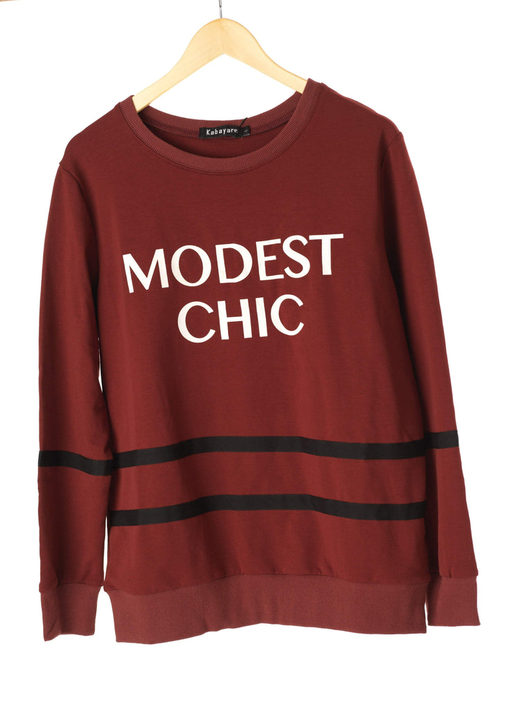 Maroon Modest Chic Sweater Kabayare