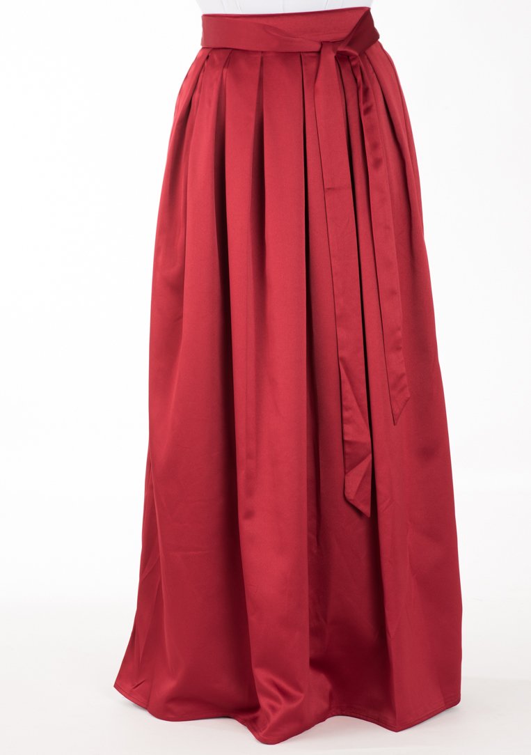 Maroon Sash Maxi Skirt Kabayare