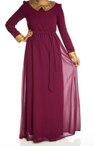 Maroon Sequin Bow maxi dress Kabayare