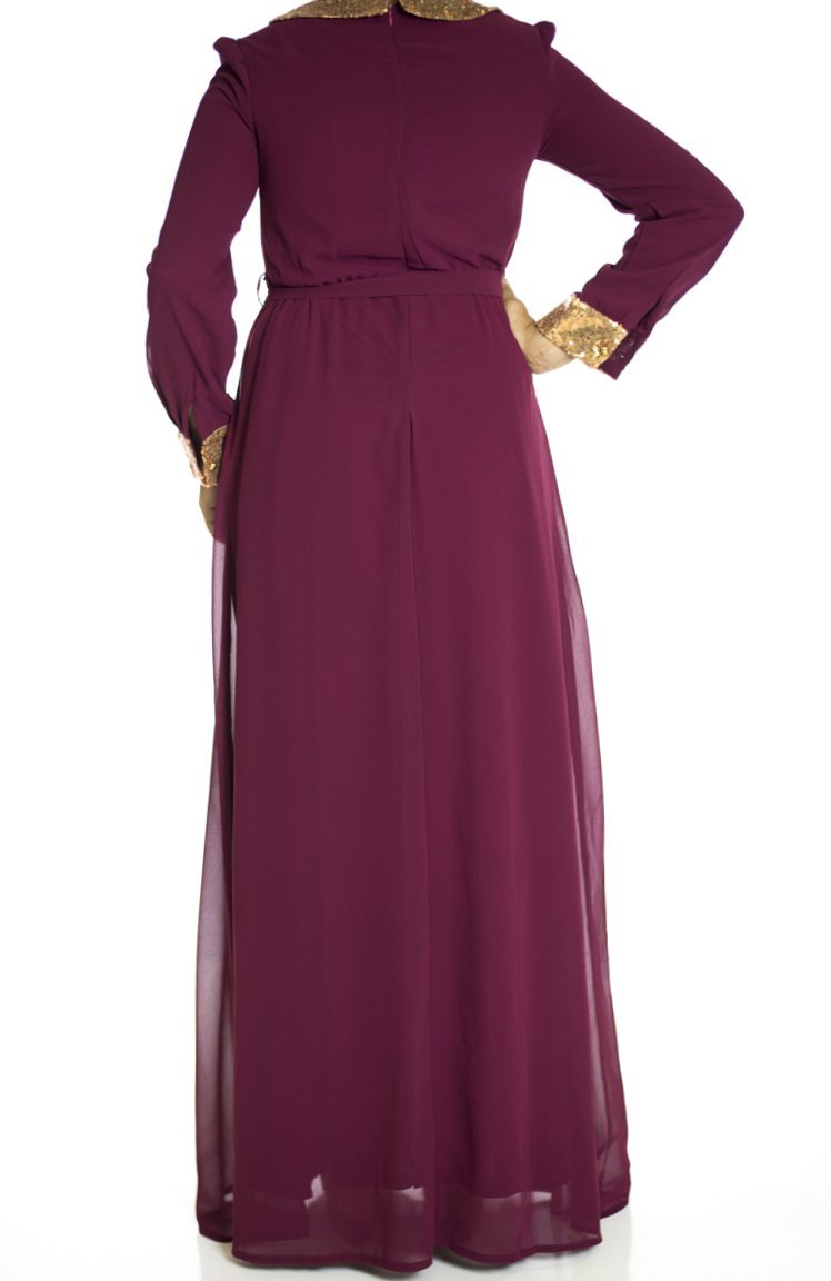 Maroon Sequin Bow maxi dress Kabayare