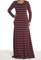 Maroon stripe Jersey dress Kabayare
