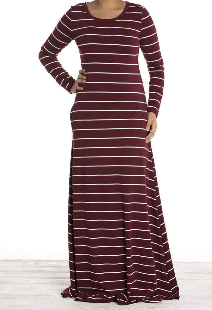 Maroon stripe Jersey dress Kabayare