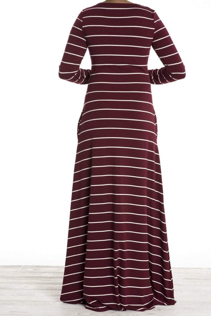 Maroon stripe Jersey dress Kabayare