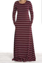 Maroon stripe Jersey dress Kabayare