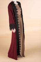 Maroon textured Lace kimono Kabayare
