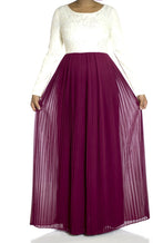Maroon Vintage pleated dress Kabayare