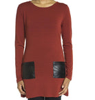 marsala Leather Pockets top Kabayare
