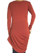 Marsala Twist Drape Top Kabayare