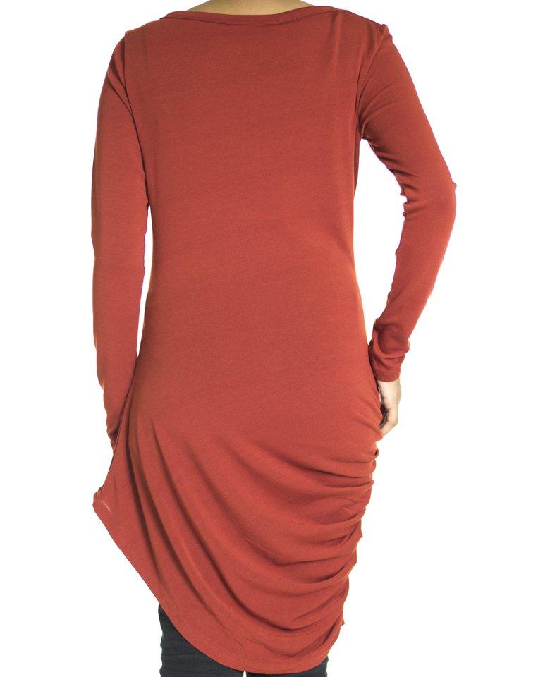 Marsala Twist Drape Top Kabayare