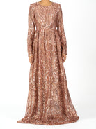 Mauve Chic sequin Modest Gown Kabayare