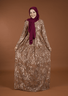 Mauve Chic sequin Modest Gown Kabayare