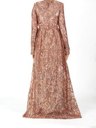 Mauve Chic sequin Modest Gown Kabayare