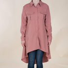 Mauve High Low Buttons Shirt Kabayare