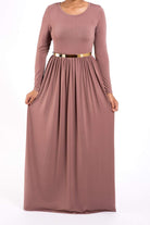 Mauve Milk Silk Maxi Dress / Pockets Kabayare
