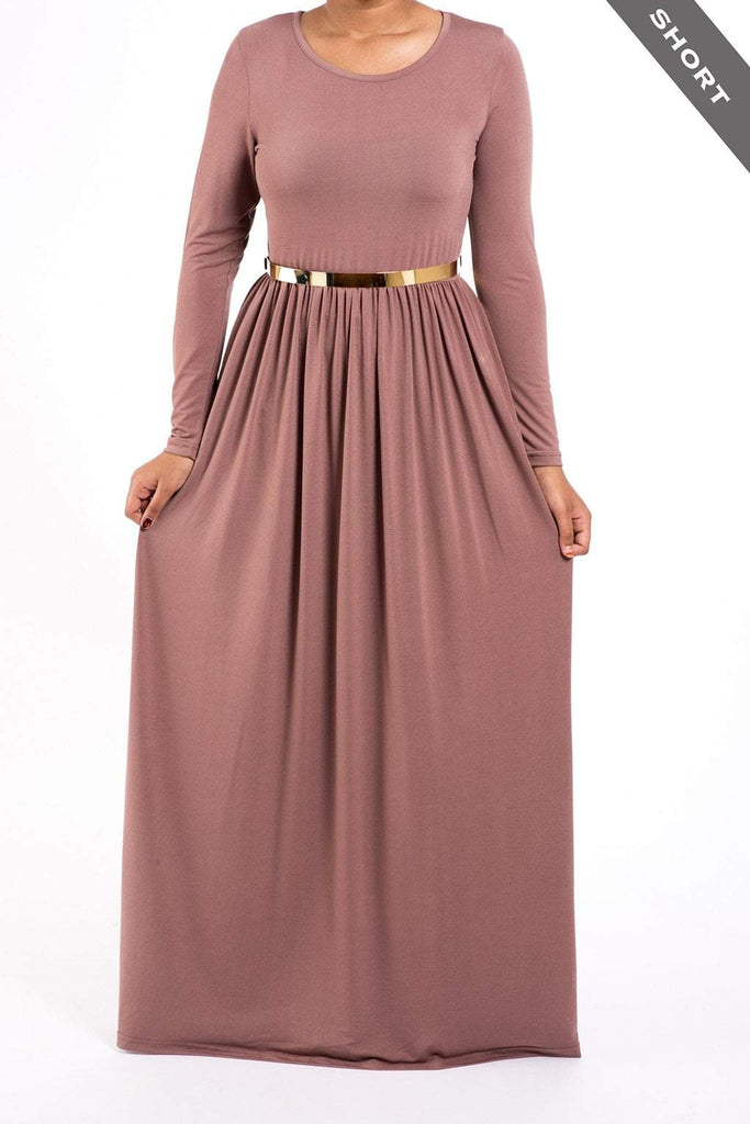 Mauve Milk Silk Maxi Dress (SHORT) Kabayare