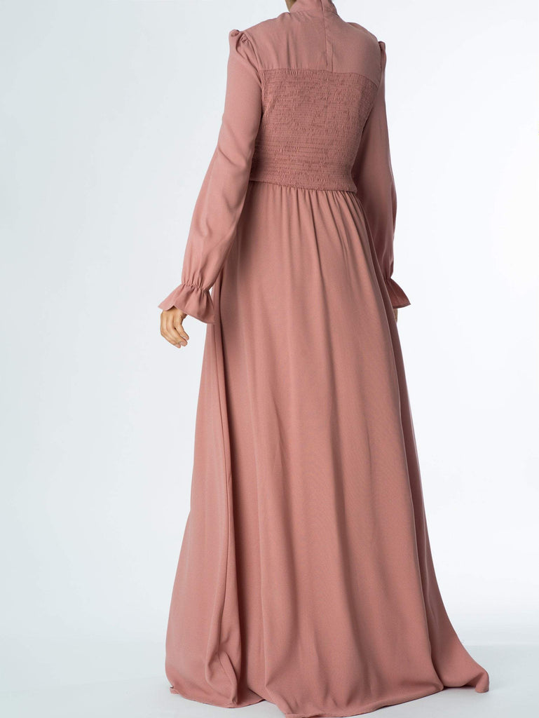 Mauve Smocked maxi dress Kabayare