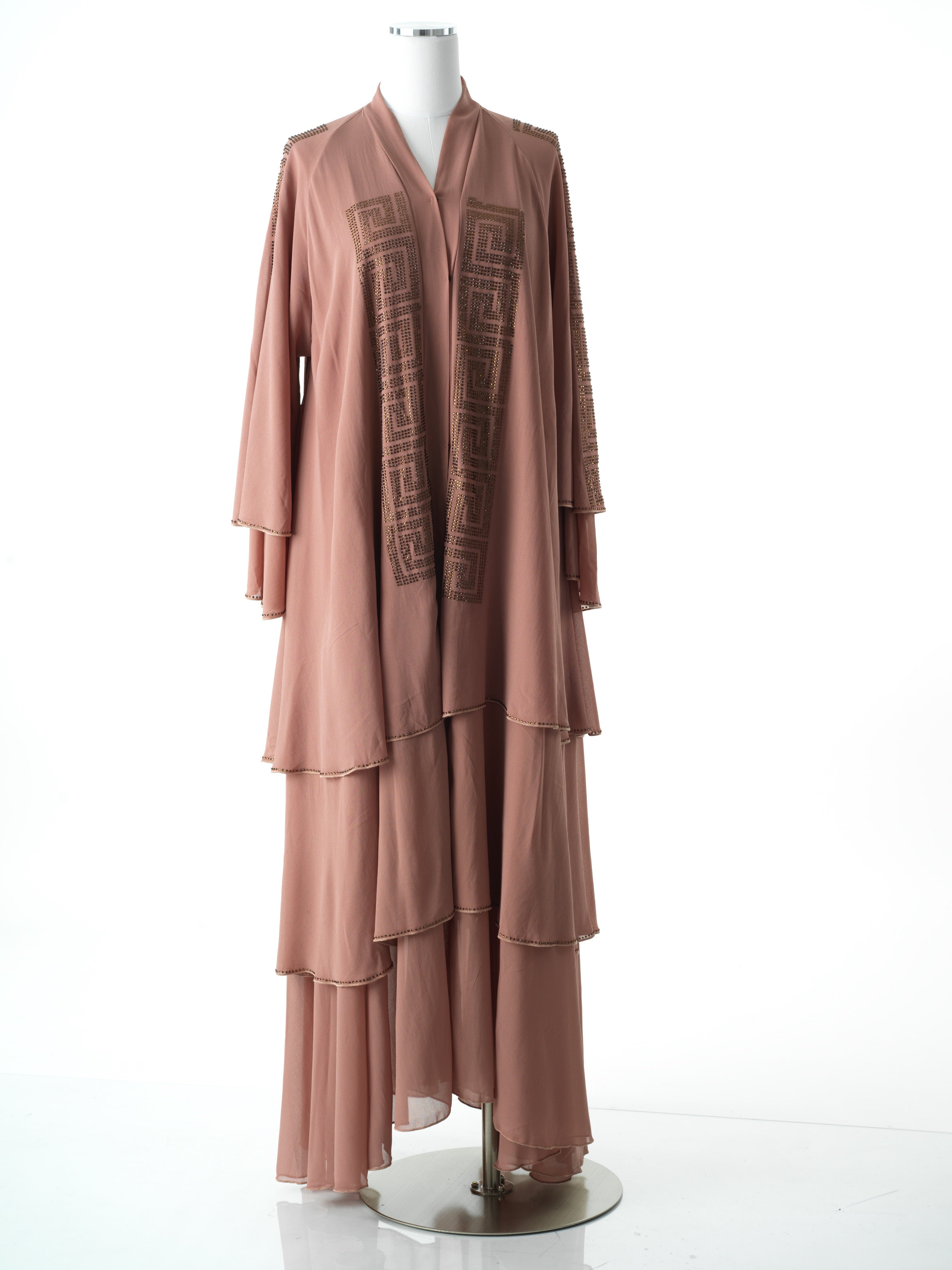 Maze crystal tiered abaya Kabayare