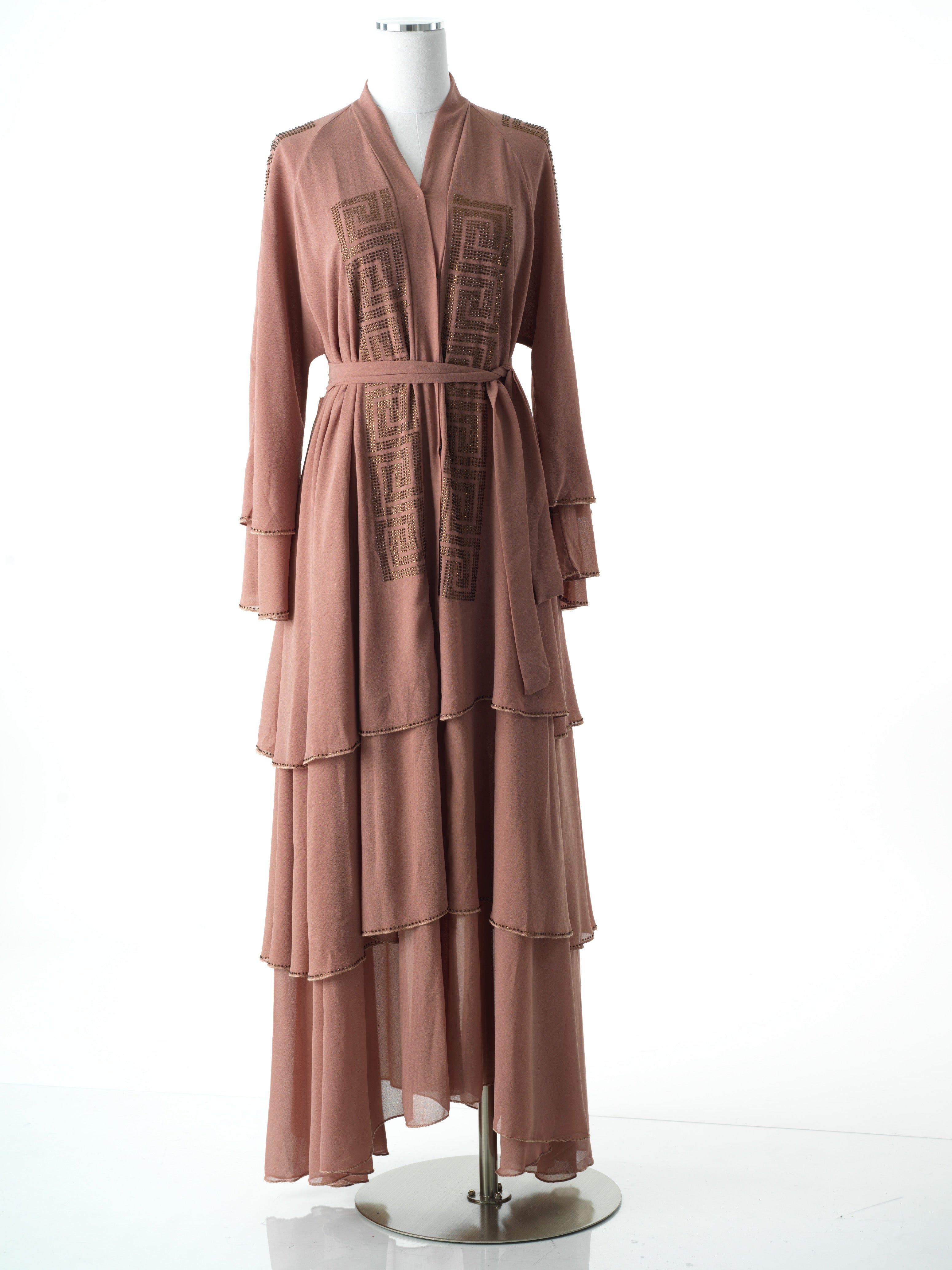 Maze crystal tiered abaya Kabayare