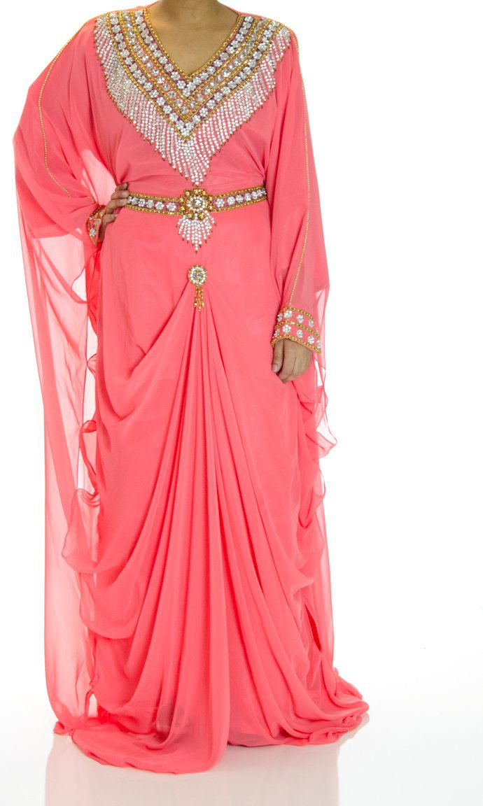 Mellow Coral Swarovski Kaftan Kabayare