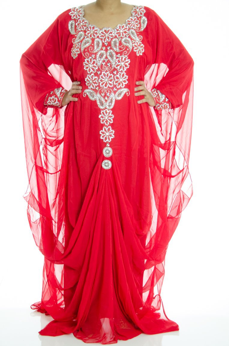 Mellow Red Swarovski Kaftan Kabayare