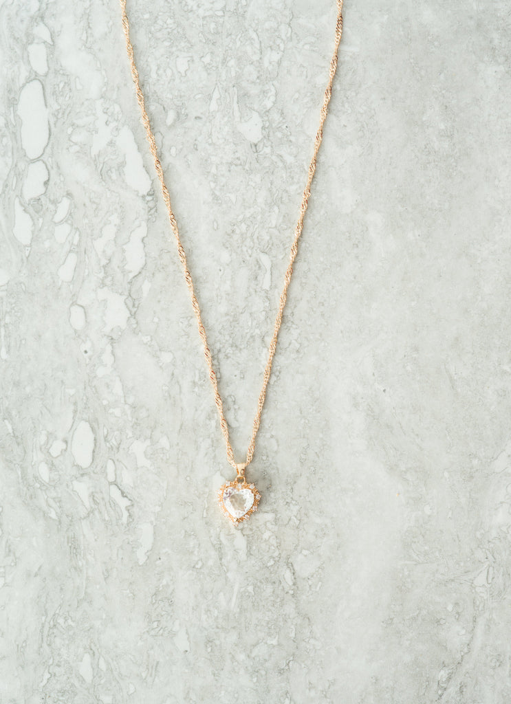 Mini heart Luxe Stones Pendant Necklaces Kabayare