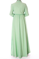 Mint Buttons Chiffon Dress Kabayare