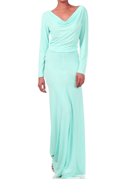 Mint cowl neck Maxi Dress Kabayare