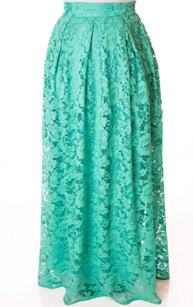 Mint Lace floral skirt Kabayare
