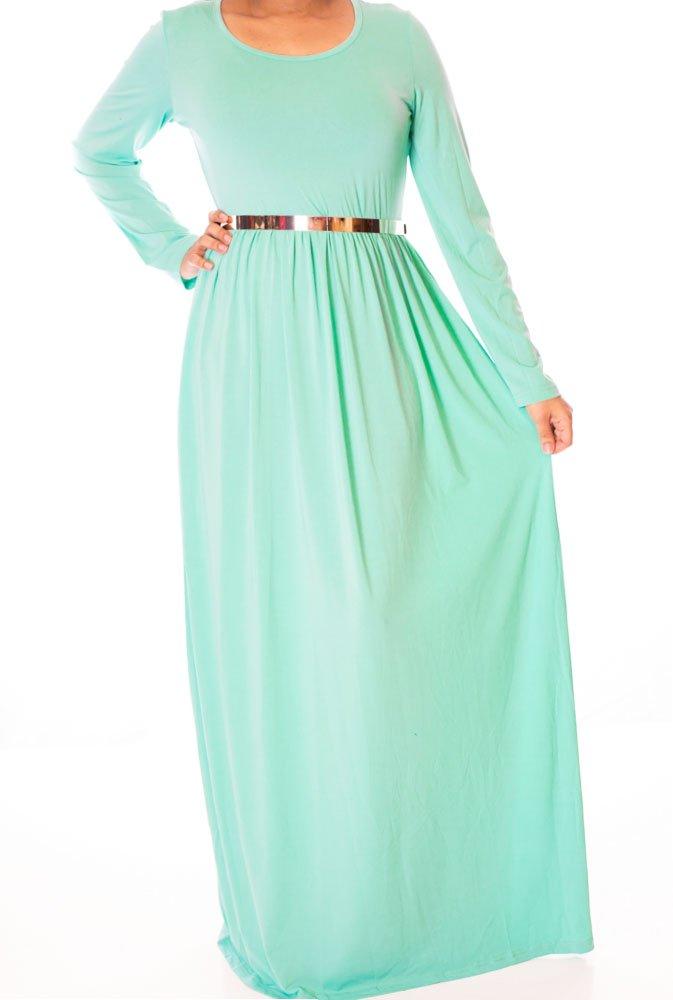 Mint Milk Silk Maxi Dress Kabayare