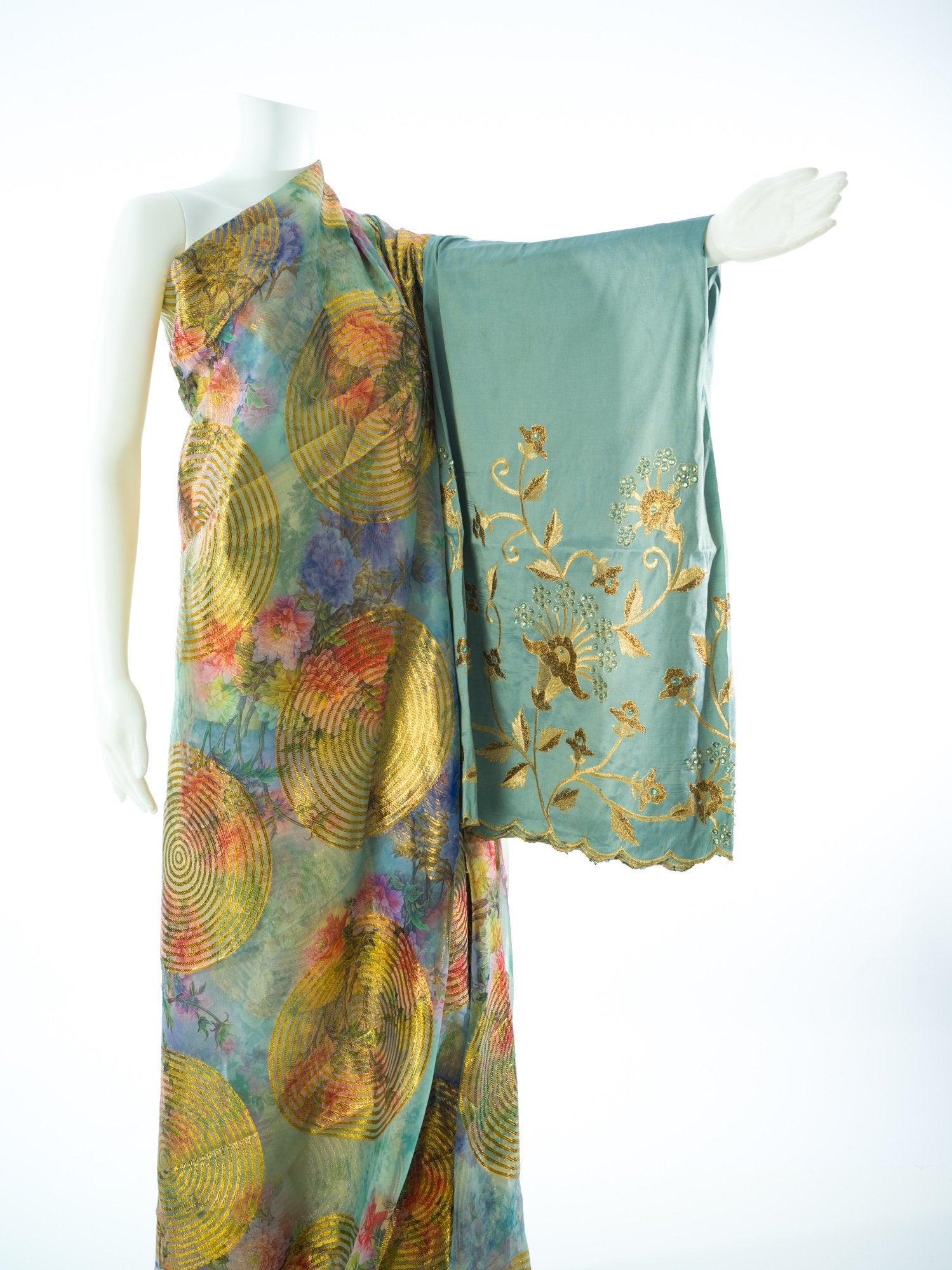 Mint Spiral Floral Dirac fransawi inspired Kabayare