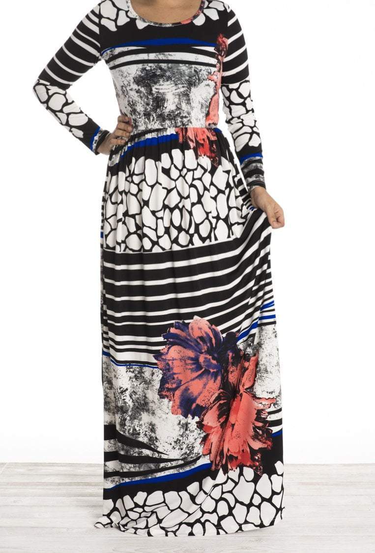 mixed Print maxi dress Kabayare