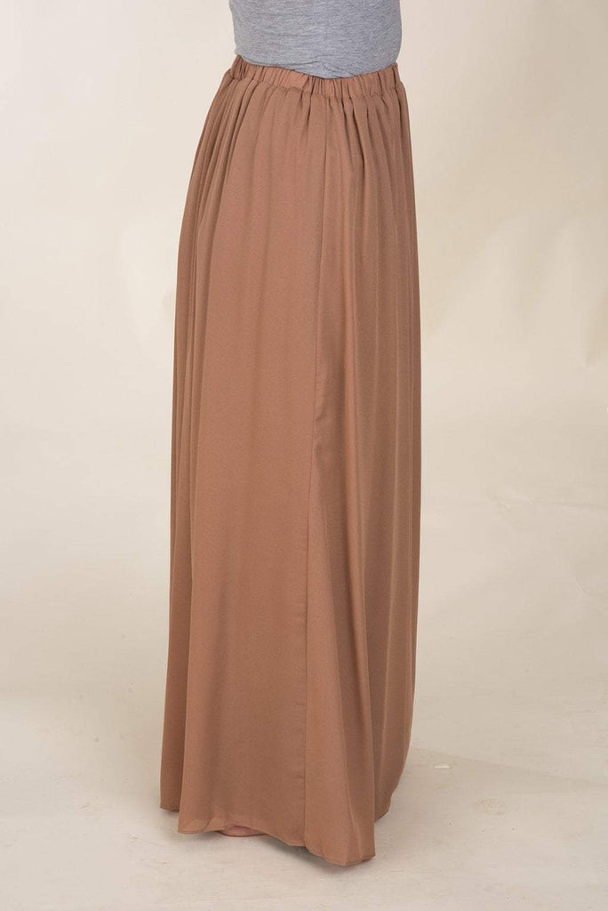 Mocha Basic Crepe Maxi Skirt Kabayare