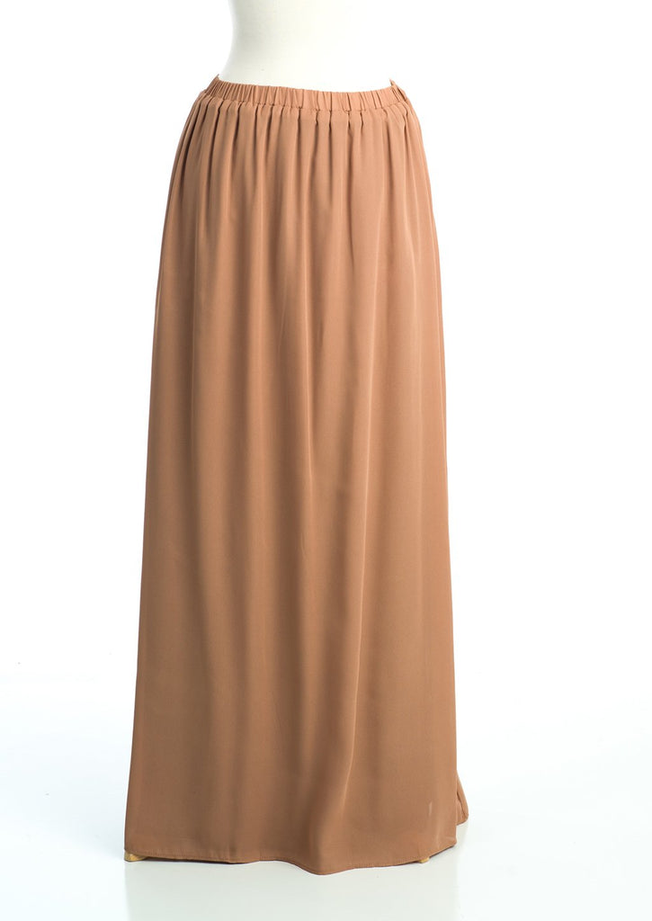 Mocha Basic Crepe Maxi Skirt Kabayare