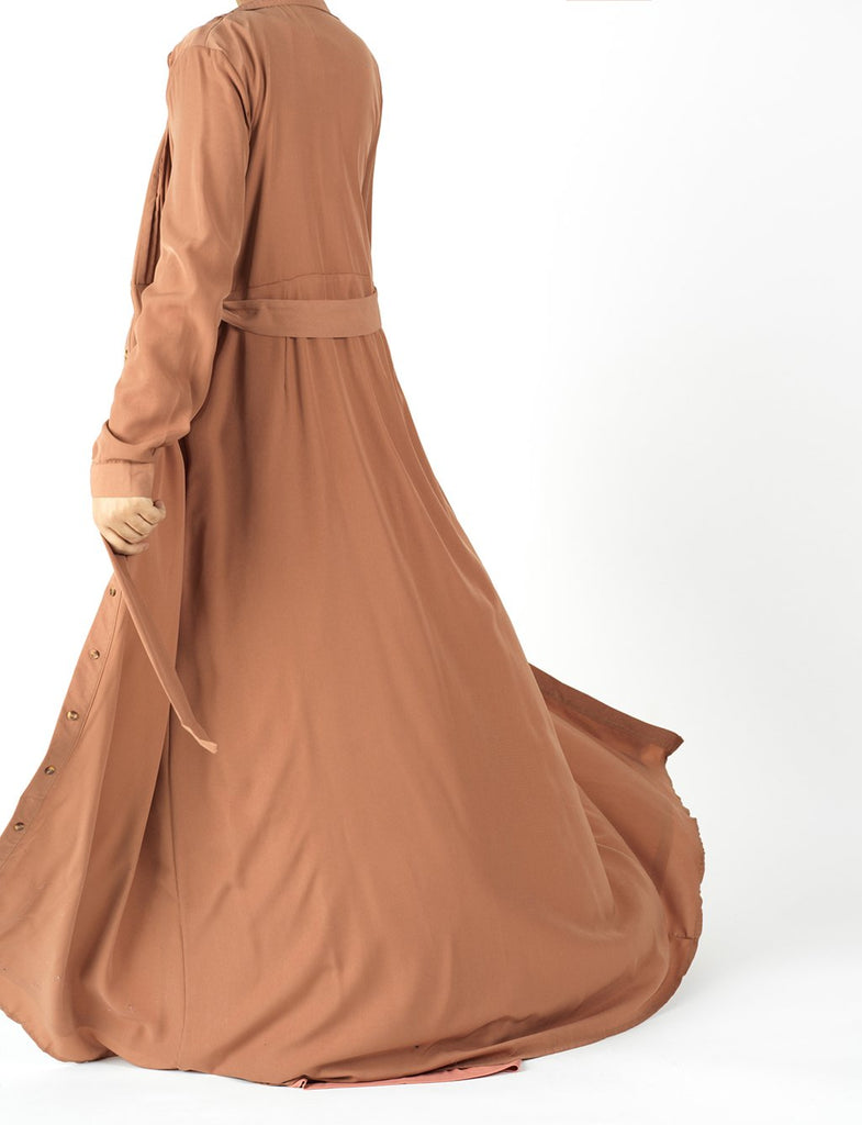 Mocha Button-Down Maxi cardigan Kabayare
