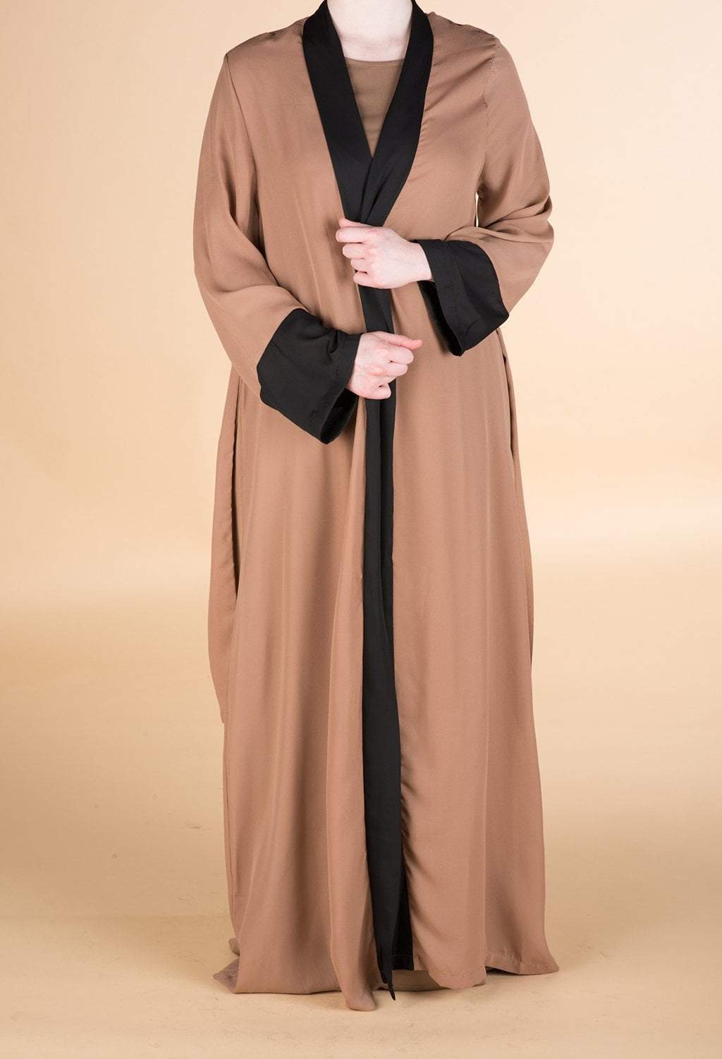 Mocha color-block Kimono Kabayare