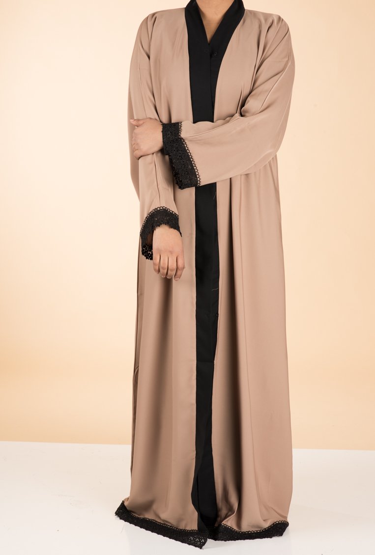 Mocha elegant Kimono Abaya Kabayare