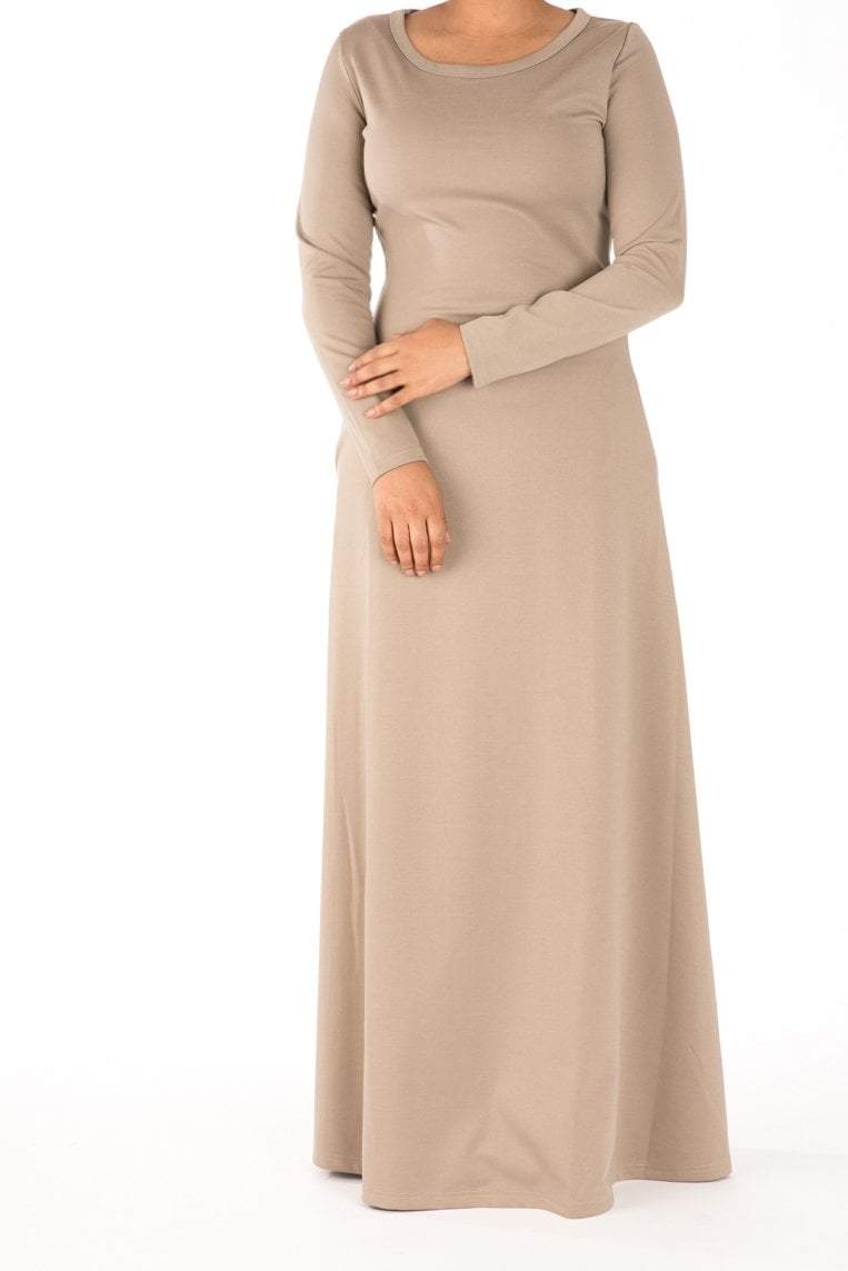Mocha Modern Cut Dress Kabayare