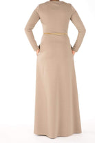 Mocha Modern Cut Dress Kabayare