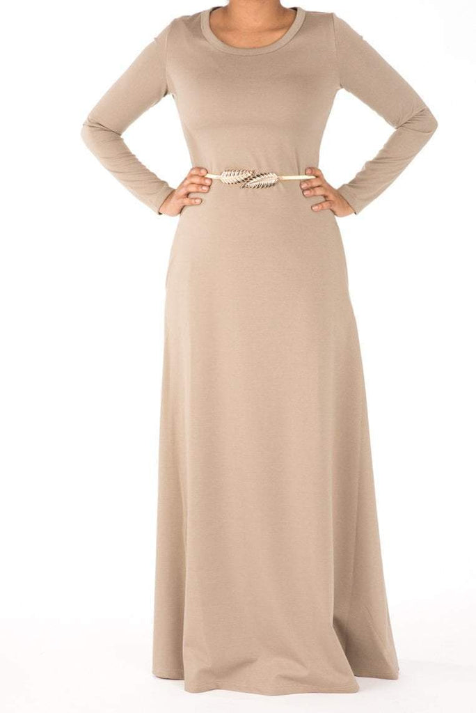 Mocha Modern Cut Dress Kabayare