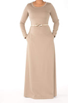 Mocha Modern Cut Dress Kabayare