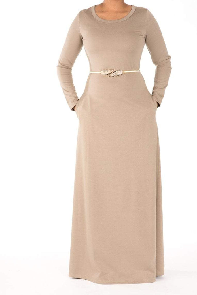 Mocha Modern Cut Dress Kabayare