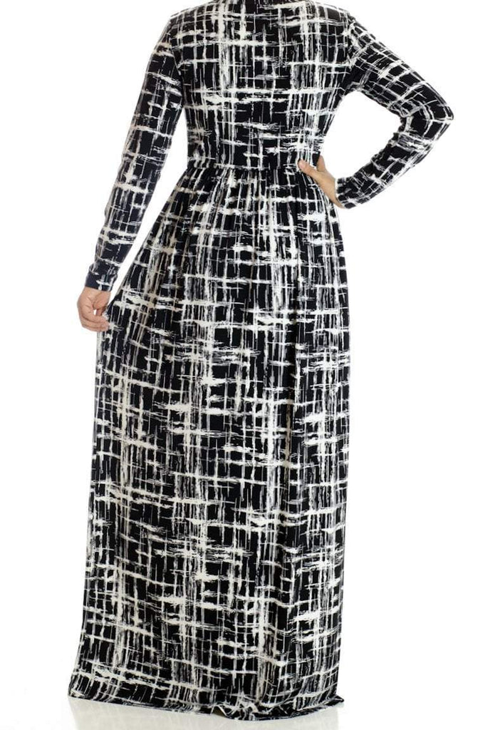 Modern Abstract Maxi Dress Kabayare